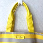 Vintage New Lancôme Tote with Stripes Cosmetic traveler Beauty Bag Yellow Photo 1