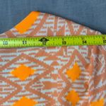 Anthropologie Everly Orange White Shift Dress Womens Medium Geometric Lined USA Photo 5