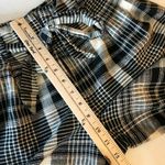 Anthropologie ett:twa Womens Crop Pants Wide Leg Plaid Tie Waist Black White 4 Photo 7