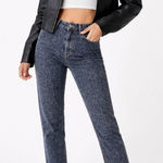 Mother Superior The Tomcat Raw Hem Ankle Jeans Sinister Leopard Print Sz 24💛 Blue Photo 0