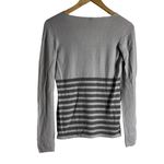 Armani Collezioni  Cashmere Gray Striped Long Sleeve Surplice V-Neck Sweater Sz 4 Photo 7