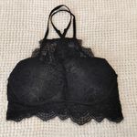 PINK - Victoria's Secret Victoria's Secret PINK Halter Bralette Bra Black Lace Cutout Racerback Small EUC Photo 2