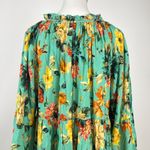 Johnny Was $398 NWOT  Tulum Relaxed Tiered Floral Teal Mini Dress Multicolor Sz S Photo 6