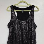 Apostrophe  Black Sequin Sleeveless Blouse Sz L Photo 1