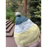 Patagonia Wool Tri-Color Pom Pom Beanie Green Hat One Size Photo 3