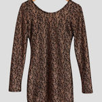 Haute Monde Mini Dress Rose Gold Black Stretch Clubbing Party Scoop Neck Large Photo 0