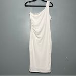NWT Showpo Got Me Looking White One Shoulder Ruched Midi Dress Women’s Size 6 Photo 1