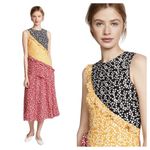 Saloni AGNES KNOT PRINT SILK CREPE DE CHINE DRESS Red Size 8 Photo 2