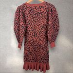 525 America  Women's Leopard Cheetah‎ Long Puff Sleeve Sweater Dress Sz S Photo 5