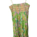 Lilly Pulitzer Vintage 1990s Smocked Tropical Print Hawaiian Midi Dress Photo 5