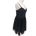 Jill Stuart JILL  Dress Womens 10 Mini Corset Tulle Swiss Dot Lace Black Photo 4