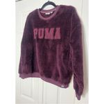 Puma Purple Sherpa Faux Fur Logo Crewneck Pullover Sweatshirt Size Large Photo 6