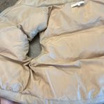 Olivaceous  liza faux leather cropped puffer vest in tan Photo 10