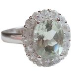 Amethyst Green  and White Topaz 925 Sterling Silver Ring Sz 6 Photo 1