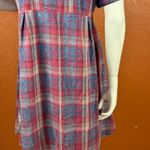 Reba  Red and Blue Buttoned Midi Dress Size Large 100% Cotton Side Pockets A1 Photo 10