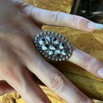 White Buffalo Sterling Silver Statement Ring Size 7 Black Photo 3
