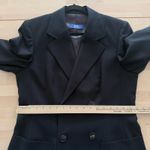 Vintage Wool Pant Suit Women Small Navy Double Breasted Minimalist Career Luxury Blue Photo 12