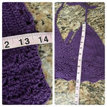 Womens Purple Crochet Handmade Festival Boho Gypsy Outdoor Crop Top One Size Photo 4