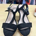 Charles by Charles David Women's Cork Wedge Black Platform Sandals Size … Photo 9