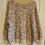 Hudson Gray Cream Tan and Purple Leopard Print Sweater Photo 2