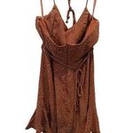INDIKAH Women's Brown Shanghai Strap Floral Fit & Flare Mini Dress Size XS Photo 0