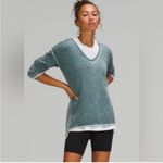 Lululemon  Cashlu V Neck Sweater Arctic Green Cashmere Blend Photo 6