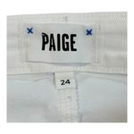 Paige  Cindy Crisp Crop White Jeans‎ Raw Hem High Rise Denim Women Size 24 Photo 8