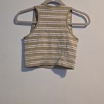 Aura  Striped Crop Top - Cream and Brown Photo 7
