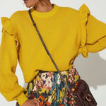 Cleobella Yara Sweater Flutter Sleeve Knit Sweater Citron Yellow Size XS Photo 0