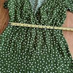 Montrez Romper Surplice Neck Slim Polka Dot Green & White No Tag Measures M Size M Photo 6