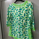 Gretchen Scott  Tunic Top Tropical Resort Wear Leaf Pattern Blouse Sz Small Photo 6