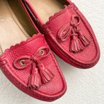 Coach Tassel Loafers Pinkish Red Pebbled Leather Women’s Loafers Size 7.5B Photo 9