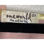 One World Vintage Womens Y2K  2X Top Blouse Satin Trim Birds Boho Floral Romantic Photo 4