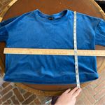 Beyond Yoga  Soft Velvet Brushed Up Cropped Pullover‎ Sweatshirt Celestial Blue S Photo 5