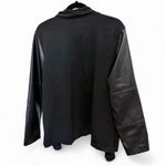 Rafaella Black vegan leather ponte draped open front jacket size 2XL Photo 1