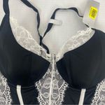 Modern Movement Womens Bustier Bra Black White Underwire Size 36C Photo 2