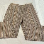 Rafaella  sz10 tan brown cream stripped side zip ankle length pants EUC Photo 0