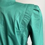 Vintage 80s Micki Green Long Raincoat Belt Lined Quilted Korea 9 10 Medium Photo 6