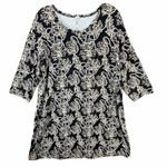 Lulu B Shift Travel Dress Womens 1X Black Beige Nautical Coral Rope Resort Beach Photo 1