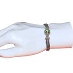 Anatoli 925 Sterling Silver Peridot Bracelet Woven Wheat Chain Signed 7 Inch Photo 7
