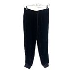 Rebecca Taylor Black Velvet Jogger Track Pants Tie Waist Size 2 Photo 5