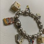 Casino charm bracelet Dice Cards Slots money Silver Photo 2