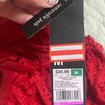 Mossimo One Piece Swimsuit Crochet Halter Skirted Red NWT New Size Medium Photo 4