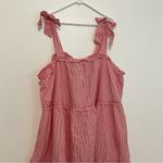 NEW NWT LISA MARIE FERNANDEZ TARGET Plus Size Seersucker Tie Strap Dress Striped Red Photo 3