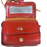 Handmade Reddish Brown Leather Mirrored Compact Crossbody Purse Photo 1