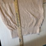 VTG SS Knit Sweater Crochet Detail Blush Pink Feminine Size M Photo 8