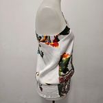 Body Central  Y2K White Multi Paisley Satin On Shoulder Blouse Size Small Photo 2