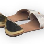 Loeffler Randall new  ❁ Sawyer Snake Flat Sandals ❁ Ivory Metallic Gold Leather ❁ Photo 3
