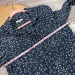 Ganni  Barra Crepe blouse in total eclipse‎ navy hidden buttons women’s size S Photo 5