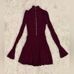 House Of CB NWOT  Evalina Wine Knit Long Sleeves Corset Mini Dress XL Photo 5